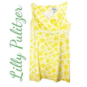 LILLY PULITZER Vintage 100% Cotton Macfarlane Cat Sun Print Sleeveless Sheath, 6